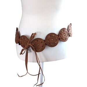NWT The Limited Brown Leather Boho Tie Belt Size M/L